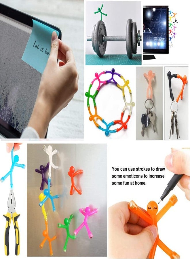 RRigo Refrigerator Magnets, 10 Pcs Mini Man Flexible Fridge Magnets, Cute Rubber Magnet Men Refrigerator Magnets + 100 Sheets/Pad Self-Stick Note Pads - Image 5